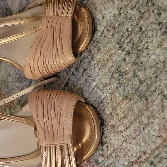 Manolo Blahnik Rose Gold Strappy Heels - Picture 2 of 7